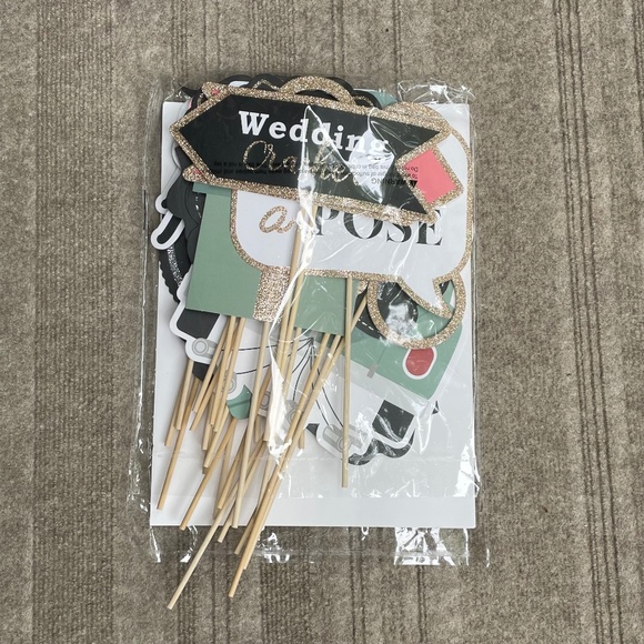 Fun & Silly Wedding Photobooth Stick Accessories (24 Pieces Total) - Picture 2 of 9